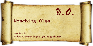 Wosching Olga névjegykártya